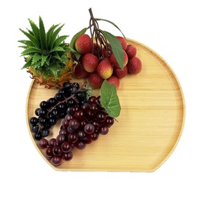 Plateau de service en bambou 36x33x1.6cm, motif bois, usage résidentiel - Product Image 1