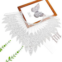 Applique perlée à coudre, col en dentelle à sequins, col brillant pour artisanat DIY, patch de col exquis pour vêtements féminins