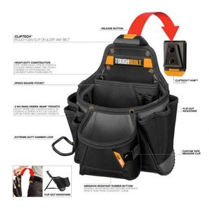 Ceinture porte-outils BSCI avec sangle réglable, sacoche porte-outils de charpentier pour la construction avec support pour marteau, grande capacité - Product Image 6