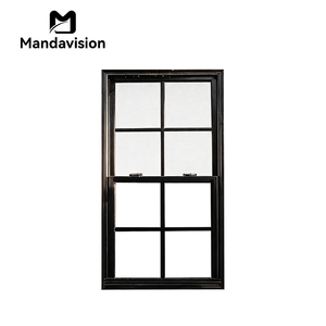 Fenêtre coulissante verticale à simple battant, cadre en aluminium, <span class=keywords><strong>double</strong></span> vitrage avec moustiquaire, hauteur et largeur personnalisées pour maison et bureau - Product Image 1