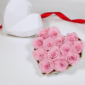 Diamond heart-shaped rose <b>box</b> eternal flower creative decoration confession Valentine's Day <b>gift</b> for girlfriend - Product Image 3