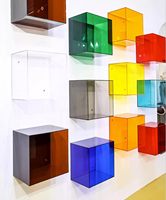 Schwebendes Acryl-Würfelregal, Wandregal zur Ladendekoration, Hängendes Wandregal zur Aufbewahrung von Büchern, Fotos, Spielzeug