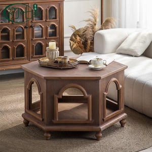 Yan Yujia Vintage Coffee <b>Table</b> <b>Walnut</b> Wood Storage Living Room Side <b>Table</b> - Product Image 3