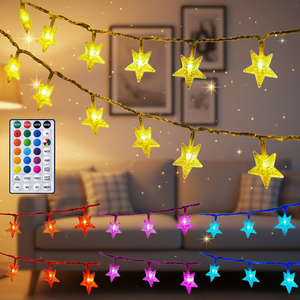 Luci a Stella LED da 23 Piedi <span class=keywords><strong>con</strong></span> Telecomando e Timer, 16 Colori, 7 Modalità, Impermeabili, Decorazioni Natalizie - Product Image 1