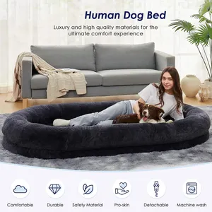 Cama de cachorro humano de alta qualidade de fábrica por atacado para pessoas e adultos camas tamanho cachorro humano