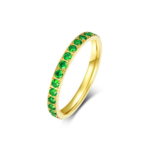 Instagram-worthy, subtly luxurious <b>titanium</b> steel <b>ring</b> with zircon accents, full diamond design, stylish and sophisticated pinky - Product Image 5
