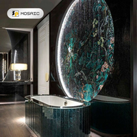 Décoration intérieure magnifique, mosaïque murale en verre artisanal, art mural, motif floral, design mural pour hôtel, mosaïque murale pour salle de bain