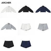 Ensemble de survêtement deux pièces 2026 personnalisé avec cordon de serrage, 420 g/m², style Old Money, pour le tennis, comprenant un sweat à capuche et un short, idéal pour les sports de plein air et le quotidien.