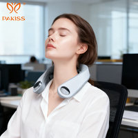 PAKISS Masseur de cou électrique intelligent sans fil 10 modes 4 niveaux avec chauffage EMS, traction cervicale, batterie 1000 mAh, 15 minutes d'autonomie