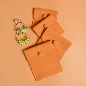 Custom Logo Made Small Luxury Square Portable Multifunction Snap Microfiber Jewelry Pouch <b>Bag</b> - Product Image 4
