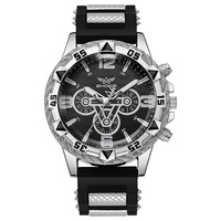 Nouvelle Grande Montre Homme à Quartz, Bracelet en Silicone Bleu Clair, Design Tendance Business Décontracté Sportif, Verre en Alliage 45mm, Style International