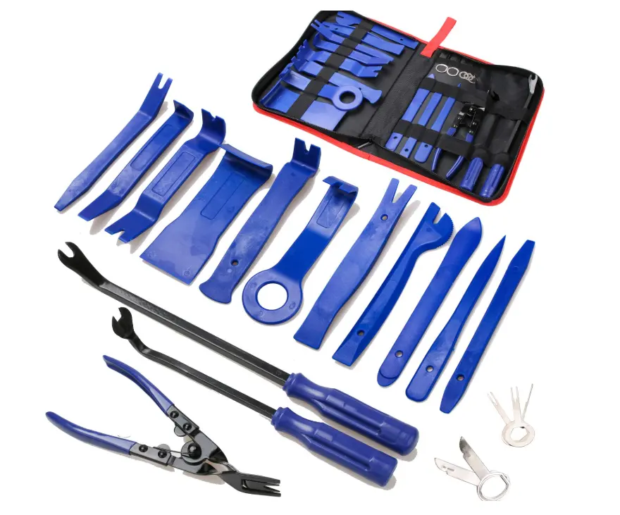 Kit de ferramentas de remoção de guarnição, 19 peças, plástico interior, clipes, ferramentas para instalação e remoção de fixadores