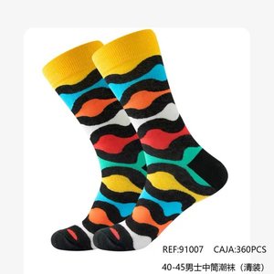 Calzini da uomo a metà polpaccio 40-45 con motivo colorato, alla moda, per uso casual - Product Image 3