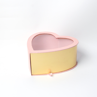 Caja de Regalo en Forma de Corazón con Ventana, Impresión a Color, Hecha de Cartón Resistente