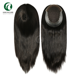 Système capillaire pour femmes Q6L, perruque de 16 pouces, mèches de cheveux humains, cheveux brésiliens, toupet pour femmes, dentelle PU, taille 7x9, nœuds décolorés à l'avant - Product Image 5