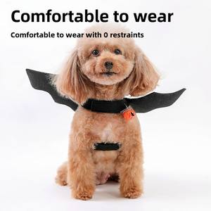 Pakaian hewan peliharaan lintas batas musim gugur, kostum kucing motif lucu dengan sayap kelelawar dan transformasi gaya bel untuk anjing dan kucing - Product Image 2