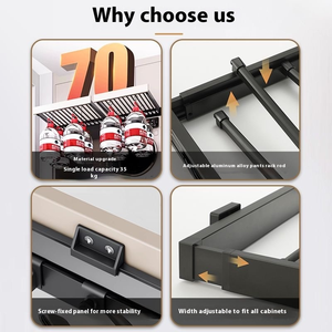 Rail <span class=keywords><strong>coulissant</strong></span> ultra-mince avec <span class=keywords><strong>porte</strong></span>-<span class=keywords><strong>pantalon</strong></span> de rangement de style tiroir <span class=keywords><strong>porte</strong></span>-vêtements télescopique caché pour matériel de garde-robe de balcon - Product Image 4