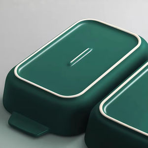<span class=keywords><strong>Plat</strong></span> de cuisson rectangulaire en céramique de qualité supérieure et plateau allant au four pour les casseroles <span class=keywords><strong>à</strong></span> gratin de lasagne et la cuisson polyvalente - Product Image 4