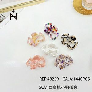 Pince à cheveux en acétate motif coloré 5 cm pour femme, accessoire de mode, motif chien West Highland - Product Image 1