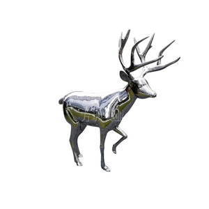 Stainless Steel Deer Sculpture Mirrored Finish Outdoor Garden Ornament Modern Animal Statuary Freestanding Landscape Decoration - Product Image 5