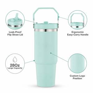 Gobelet isotherme en acier inoxydable personnalisé avec logo, 28 oz, avec poignée, <span class=keywords><strong>bouteille</strong></span> d'eau isolée à double paroi pour une utilisation en extérieur - Product Image 3