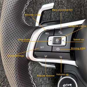 Para Volkswagen VW <span class=keywords><strong>Polo</strong></span> Golf 6 GTD Jetta Tiguan Passat B7 B8 Gti Gts R Gtd Golf7 Mk7 volante de cuero completo accesorios de coche - Product Image 3