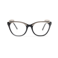 Gafas de Moda para Mujer, Montura Completa Estilo Ojo de Gato, Armazón de Acetato de Alta Calidad, Lentes Transparentes de PC, Cómodas de Usar, para Adultos, Aptas para Todas las Formas de Rostro