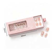 Boîte coulissante personnalisée multi-couleurs pour produits de beauté avec fenêtre, emballage pour faux ongles, boîte cadeau en carton rigide