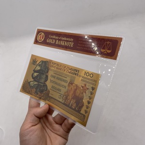 1000 cái/lốc <span class=keywords><strong>zimbabwe</strong></span> Một Trăm yottaillion đô la tiền giấy vàng voi hóa đơn ghi chú trong bộ sưu tập hộp và quà lưu niệm - Product Image 3