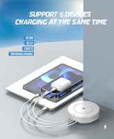 LDNIO New AW003 Pengisi Daya Nirkabel Desktop Putih 4 Port USB Mendukung 18W QC3.0 20W Pengisi Daya Cepat PD untuk iPhone