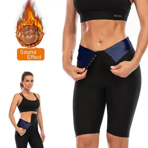 Customer Logo Sauna Pants Women Sweat Slimming Leggings Shorts High Waist Workout Body Shaper Suits