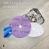 Disque abrasif en céramique violet multi-trous de 150 mm (6 pouces) à dureté moyenne pour réparation automobile, support OEM