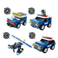 Bloques de Construcción STEM para Niños, Juguete de Bloques de Construcción de Robots Transformables en Coche de Policía y Avión, Ensamblaje DIY