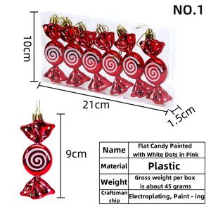 Ornements de Noël en PVC inspirés des bonbons, décorations festives à suspendre aux fenêtres et pendentifs, boules pour sapin de Noël - Product Image 6