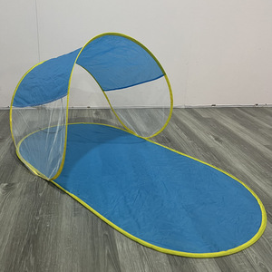 Tente de plage bleue à ouverture rapide, simple couche, en polyester, portable, protection solaire, pour usage extérieur estival - Product Image 3