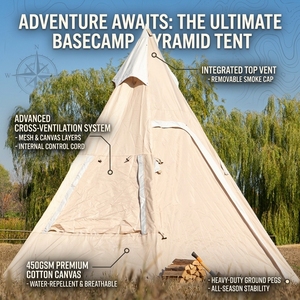 Tente pyramide pliable portable Xingyue pour 3-4 personnes, camping en plein air, <span class=keywords><strong>tipi</strong></span> <span class=keywords><strong>indien</strong></span> pour adultes, légère - Product Image 1