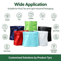 Sachet Doypack Personnalisé Multicolore avec Logo, en Feuille d'Aluminium de Qualité Alimentaire, avec Fermeture Éclair, pour Emballage de Thé, Café, Snacks, Cosmétiques et Échantillons
