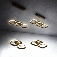 Plafonnier LED encastré en aluminium au design nordique moderne, 20W, noir, 26W, carré, 3 têtes, 2 têtes, couvercle en acrylique, salon