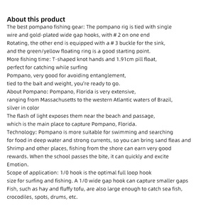 Gourami 6/12PCS用于冲浪捕鱼的盐水蓬帕诺钻机，带浮标的双滴蓬帕诺钻机，佛罗里达州海上冲浪捕鱼 - Product Image 2