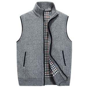 <span class=keywords><strong>Chaleco</strong></span> de comercio exterior al por mayor para <span class=keywords><strong>hombre</strong></span>, cárdigan sin mangas <span class=keywords><strong>acolchado</strong></span> de terciopelo para otoño e invierno, ropa exterior informal holgada de punto - Product Image 3