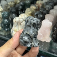 Figurine de chien en cristal naturel en gros, statue de chiot en pierre brute, ornement animal de guérison Reiki, décoration Feng Shui, cadeau