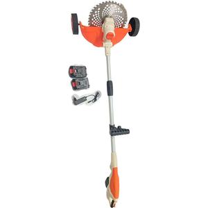 เครื่องตัดหญ้าไฟฟ้า ใบมีดโลหะ ใช้แบตเตอรี่ลิเธียม พร้อมล้อและที่ชาร์จ - Product Image 3