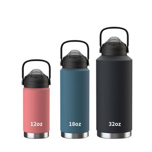 Bouteille d'eau isotherme en acier inoxydable à double paroi sans BPA, avec couvercle anti-fuite et paille, idéale pour le sport, le camping et la randonnée, maintient au chaud pendant 24-36 heures - Product Image 1