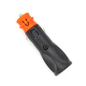 Đen 12V/24V đen xe Thuốc lá nhẹ hơn Nam cắm sạc Adapter ổ cắm kết nối với on/off chuyển đổi màu đỏ chỉ số ánh sáng - Product Image 2