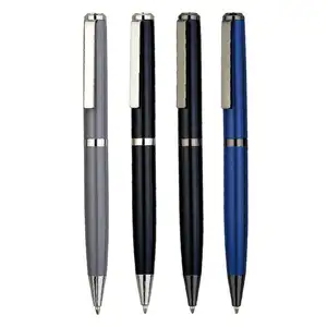 Business Simple Rotary Metal Ballpoint Pen Writing Smooth Promotion simple design custom logo ballpoint pens for office