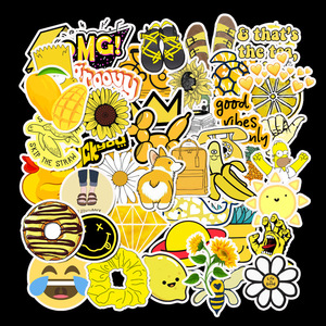 50 pz simpatici <span class=keywords><strong>adesivi</strong></span> mobili VSCO giallo ragazze impermeabili in vinile per bambini e girasole <span class=keywords><strong>adesivi</strong></span> <span class=keywords><strong>adesivi</strong></span> murali 3d - Product Image 3