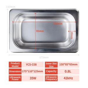 YCS-C08 Portable 0.8L Machine de nettoyage à ultrasons pour téléphone portable caméra carte mère bijoux propre ultrasons appareils ménagers - Product Image 5