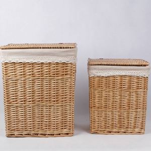 Top Seller Wicker <b>Storage</b> <b>Baskets</b> Folk Art Rectangular Multifunctional Laundry Hamper for Clothing - Product Image 1