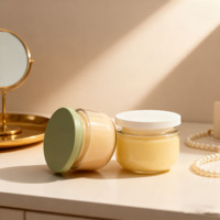 Pot cosmétique en plastique PET PETG blanc beige 250g 50ml 100ml 200ml 300ml, surface douce au toucher, pour crème et gommage, avec bouchon à vis