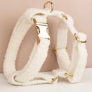 ペット用品犬用ハーネスとリーシュセット手作りテディ生地ネックレス - Product Image 2